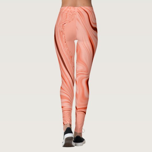 Zalm, perziken, helder koraal en roze mix curves leggings (Achterkant)