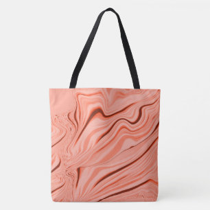 Zalm, perziken, helder koraal en roze mix curves tote bag