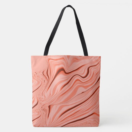 Zalm, perziken, helder koraal en roze mix curves tote bag (Voorkant)