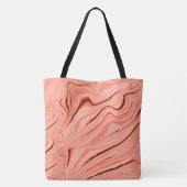 Zalm, perziken, helder koraal en roze mix curves tote bag (Achterkant)