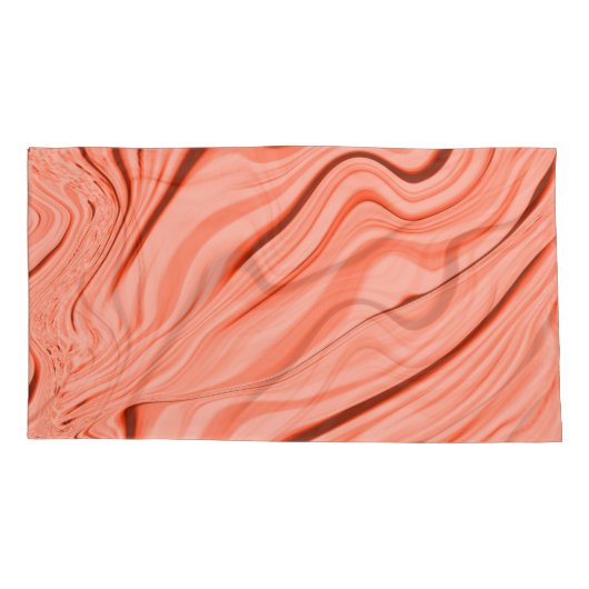 Zalm, perziken, koraal en roze mengsel, golvend kussensloop (Achterkant-Links)