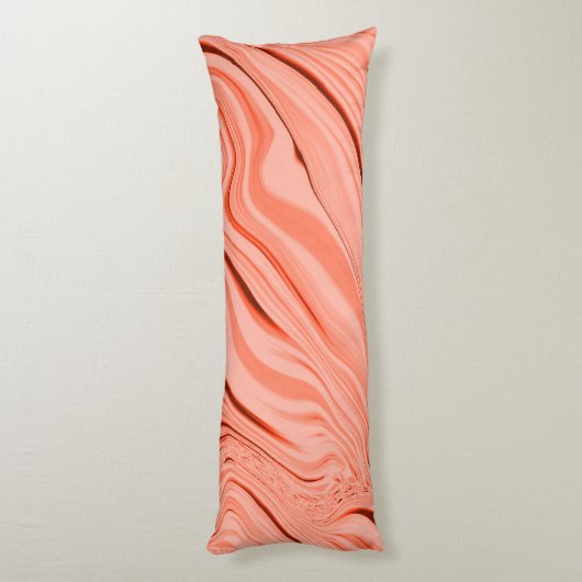 Zalm, perziken, koraal en roze mengsel, golvend lichaamskussen (Achterkant (Verticaal))