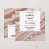 *~* Zalm QR Perzik ZILVER AGAAT RSVP AR66 Bruiloft Kaart (Voorkant / Achterkant)