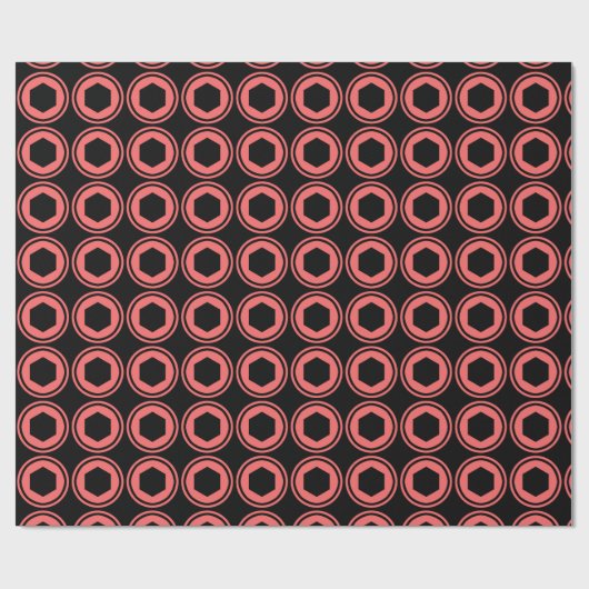 Zalm Retro Cirkel Cadeaupapier (Vlak)