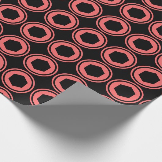 Zalm Retro Cirkel Cadeaupapier (Hoek)