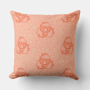 Zalm Roze Bloem Design Kussen