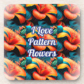 Zalm Roze Bloemen Patroon Bier Onderzetter (Voorkant)