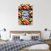 Zalm Roze Bloemen Patroon Canvas Afdruk (Insitu (Slaapkamer))