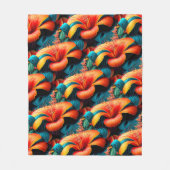 Zalm Roze Bloemen Patroon Fleece Deken (Voorkant)