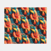 Zalm Roze Bloemen Patroon Fleece Deken (Voorkant (Horizontaal))