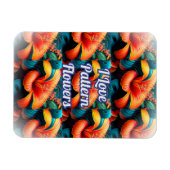 Zalm Roze Bloemen Patroon Magneet (Horizontaal)