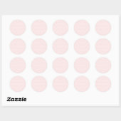 Zalm roze Chevron Ronde Sticker (Vel)