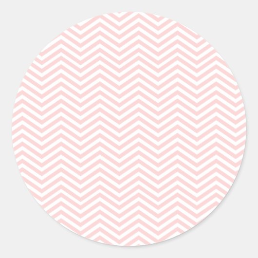 Zalm roze Chevron Ronde Sticker (Voorkant)
