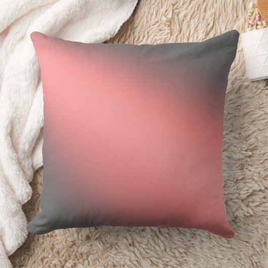 Zalm Roze & Grijs Ombre maanlicht Kussen (Deken)