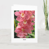 Zalm roze orchidee kaart (Achterkant)