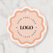 Zalm Roze Wavy Squiggle Retail Custom Logo Label (Voorkant)