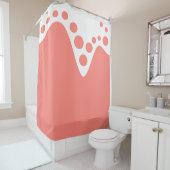 Zalm Roze zachte golf en bubbels Douchegordijn (In situ)