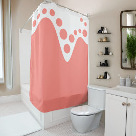 Zalm Roze zachte golf en bubbels Douchegordijn