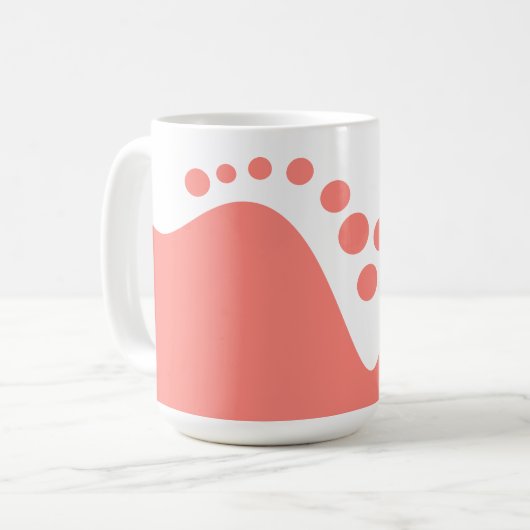 Zalm Roze zachte golf en bubbels Koffiemok (Voorkant links)