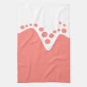 Zalm Roze zachte golf en bubbels Theedoek (Verticaal)