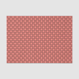 Zalm Roze Zwarte Schaakbord Patroon Tissuepapier