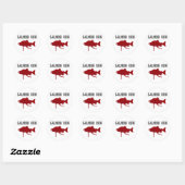 zalm Run Red Ronde Sticker (Vel)