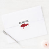 zalm Run Red Ronde Sticker (Envelop)