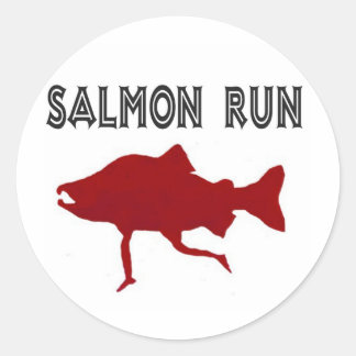 zalm Run Red Ronde Sticker