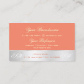 Zalm Silver Decor Cute Roos Flower with Initiaal Visitekaartje (Achterkant)