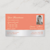 Zalm Silver Decor Cute Roos Flower with Photo Visitekaartje (Achterkant)