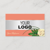 Zalm Silver Decor Prachtige Roos Vloer met Logo Visitekaartje (Voorkant)