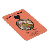 Zalm Sinaasappel trouwring foto Save the Date Magneet (Rechterzijde)