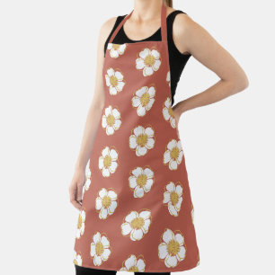 Zalm Sinaasappel Wit Goud Geel Buttercup Flowers Schort