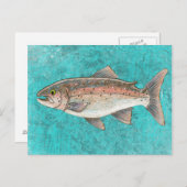 Zalm Sketch Briefkaart (Voorkant / Achterkant)