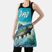 Zalm Springen Mozaïek Bloemen Blauw Groen Perzik Schort (Insitu)