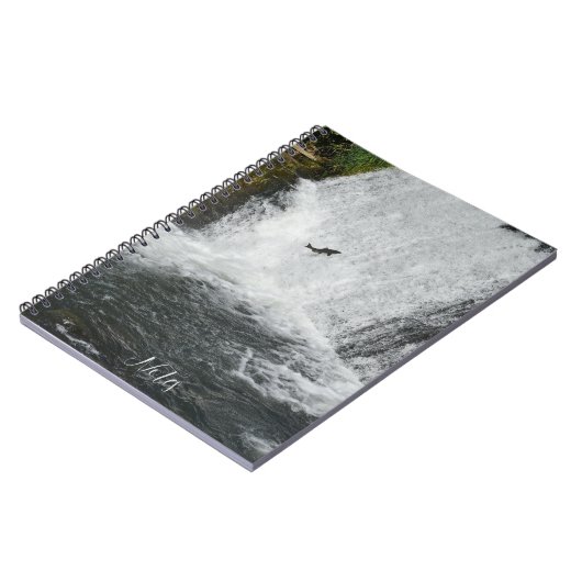 Zalm springen waterval notitieboek (Linkerzijde)