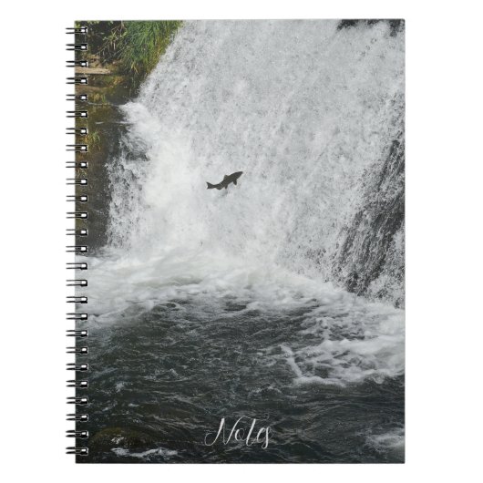 Zalm springen waterval notitieboek (Voorkant)