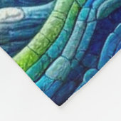 Zalm Springende Mozaïek Bloem Blauw Persoonlijk Fleece Deken (Hoek)