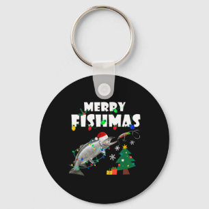 Zalm Steelhead Prettig VisKerstmis Kerst Koning Fo Sleutelhanger