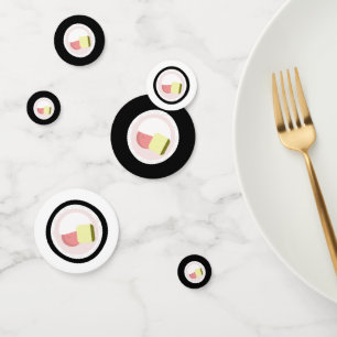 Zalm Sushi Rol Verjaardag Restaurant Confetti