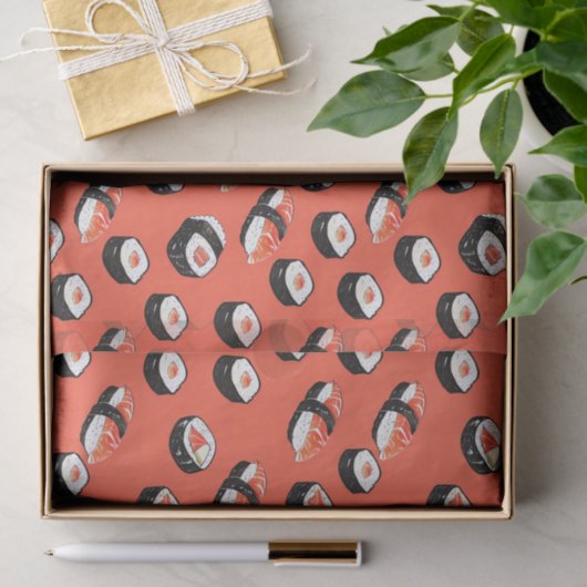 zalm-sushi-rollen tissuepapier (Geschenk)