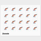 Zalm Vierkante Sticker (Vel)