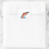 Zalm Vierkante Sticker (Tas)