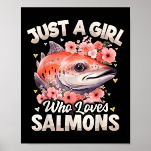Zalm Vis Meisjes Vrouwen Gewoon Een Meisje Dat Van Poster