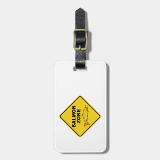Zalm Vissen Zone Bagagelabel (Voorkant verticaal)