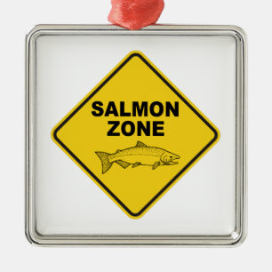 Zalm Vissen Zone Metalen Ornament
