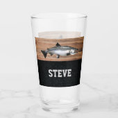 Zalm Vist Beer Angler Fisherman Trout Glas (Achterkant)