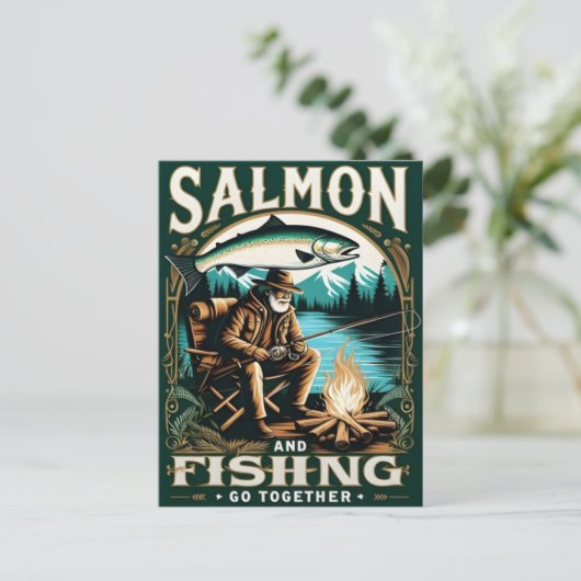 Zalm & Vist: Een dag aan het meer Briefkaart (Staand voorkant)