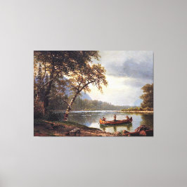 Zalm Vist op de Cascapediac Albert Bierstadt Canvas Afdruk