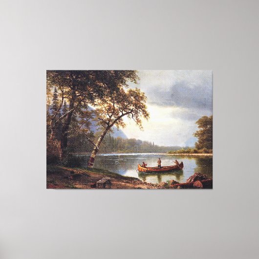 Zalm Vist op de Cascapediac Albert Bierstadt Canvas Afdruk (Voorkant)